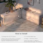 Empava 59" Corner Whirlpool Bathtub for 2-Person, Luxury Jetted Spa Tub with 10 Hydro Massage Jets, Built-in Heater, Chromatherapy LED Lights & Constant Heat System, ETL Certified Acrylic Tub