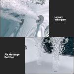 Empava PRO Series 71"x48" Whirlpool Tub | Heated Bubble Spa for 2 with Thermostatic Control & Chromotherapy | Acrylic Freestanding Soaking Bathtub, White (ETL Certified)