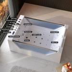 Empava PRO Series 71"x48" Whirlpool Tub | Heated Bubble Spa for 2 with Thermostatic Control & Chromotherapy | Acrylic Freestanding Soaking Bathtub, White (ETL Certified)