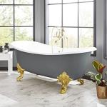 Signature Hardware 415281 Lena 72" Cast Iron Soaking Clawfoot Tub with Pre-Drilled Overflow Hole