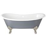 Signature Hardware 415281 Lena 72" Cast Iron Soaking Clawfoot Tub with Pre-Drilled Overflow Hole