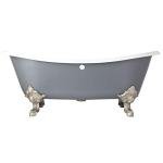 Signature Hardware 415281 Lena 72" Cast Iron Soaking Clawfoot Tub with Pre-Drilled Overflow Hole