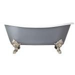 Signature Hardware 415281 Lena 72" Cast Iron Soaking Clawfoot Tub with Pre-Drilled Overflow Hole
