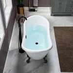 WOODBRIDGE 59" Heavy Duty Acrylic Double Slipper Clawfoot Bath Tub with Matte Black Feet + Matte Black Drain &Overflow