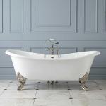 Signature Hardware 312540 Lena 72" Cast Iron Soaking Clawfoot Tub with Pre-Drilled Overflow Hole