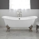 Signature Hardware 312540 Lena 72" Cast Iron Soaking Clawfoot Tub with Pre-Drilled Overflow Hole