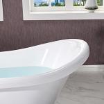 WOODBRIDGE 59" Heavy Duty Acrylic Slipper Clawfoot Bath Tub with Chrome Feet + Chrome Drain &Overflow