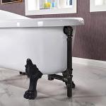 WOODBRIDGE 59" Heavy Duty Acrylic Double Slipper Clawfoot Bath Tub in Black Color with Oil-Rubbed Bronze Feet + Oil-Rubbed Bronze Drain &Overflow