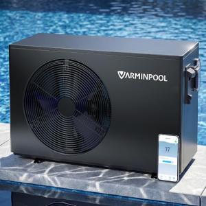 VARMINPOOL Electric Pool Heater, 30,000 BTU Pool Heat Pump for Above Ground Pools Up to 8000 Gallons, WiFi Control, Titanium Heat Exchanger, 120V, Smart Inverter