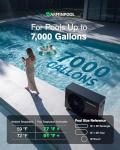 VARMINPOOL Electric Pool Heater, 30,000 BTU Pool Heat Pump for Above Ground Pools Up to 8000 Gallons, WiFi Control, Titanium Heat Exchanger, 120V, Smart Inverter