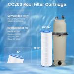 Future Way CC200 Pool Filter Cartridge Replacement for Pentair Clean & Clear 200, Replace Pentair R173217, Pleatco PAP200, Unicel C-9419, 200 sq.ft