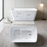 Acrylic Freestanding Soaking Bathtub with Seat