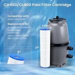 Future Way CV460 Pool Filter Cartridges Replacement for Jandy CV460, CL460, Replace Jandy R0554600, Pleatco PJAN115, Unicel C-7468, 4X115 sq.ft, 4 Pack