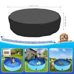 Tufmunb 63 inch Foldable Dog Pet Bath Pool Cover, Portable Round Collapsible Pool Cover with Oxford Cloth Material and Drawstring Design for Dog Pet Pool, Waterproof and Dustproof (Black)