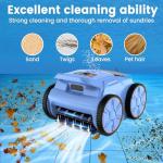 (2025 Upgraded) Pool Vacuum for Inground Pools, Cordless Robotic Pool Cleaner with Floor, Wall and Waterline Cleaning, Above & In-Ground Pools up to 2200 sq.ft, Blue