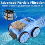 (2025 Upgraded) Pool Vacuum for Inground Pools, Cordless Robotic Pool Cleaner with Floor, Wall and Waterline Cleaning, Above & In-Ground Pools up to 2200 sq.ft, Blue