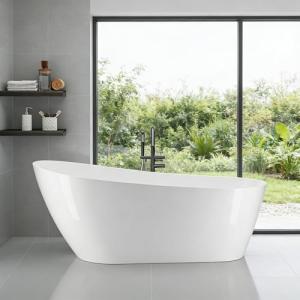 59" Stylish Freestanding Acrylic Soaking Bathtub