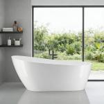 59" Stylish Freestanding Acrylic Soaking Bathtub