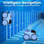 (2025 Upgraded) Pool Vacuum for Inground Pools, Cordless Robotic Pool Cleaner with Floor, Wall and Waterline Cleaning, Above & In-Ground Pools up to 2200 sq.ft, Blue