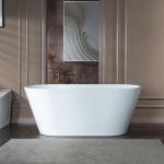 59" White Acrylic Freestanding Soaking Bathtub