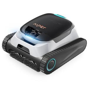 AIPER Scuba S1 Cordless Robotic Pool Cleaner, Pool Vacuum for Inground Pools, Wall and Waterline Cleaning, Smart Navigation for Pools up to 1,600 Sq.ft (Renewed)