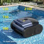 (2026 Upgrade) Pool Vacuum for Inground Pool & Above Ground Pool, Cordless Pool Cleaner with Smart Navigation, Self-Parking, LED Indicator, Wall&Waterline Cleaning Pool Robot up to 2150 Sq.ft