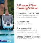 Polaris P70 Robotic Pool Cleaner for Above Ground Pools, Transparent Lid w/Easy Clean Filter Canister, Compact & Lightweight