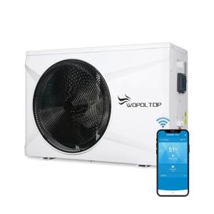 WOPOLTOP Full DC Inverter Pool Heat Pump 58,000 BTU for Swimming Pools, 17KW Electric Pool Heater with WiFi Smart Control via APP, Dual Function of Heating and Cooling, 220-240V, up to 14,000 Gallons