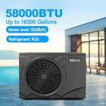 MICOE 58,000 BTU Smart Swimming Pool Heat Pump, Electric Pool Heater for 18,000 Gallons Above Ground & Inground Pools, App-Controlled Heating & Cooling, 220–240V