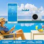 Patfebro 35,000 BTU Swimming Pool Heat Pump - Full DC Inverter Pool Heater for Above and In Ground Pools and Spas - Dual Heating and Cooling - APP Control - 220-240V
