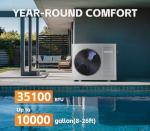 Varpoolfaye 35100 BTU Electric Pool Heater for Inground Pool 10000 Gallon Above Ground Pool Heater Swimming Pool Heater Pump Heating or Cooling WiFi Control Schedule 220V 60HZ
