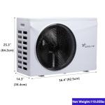 WOPOLTOP Full DC Inverter Pool Heat Pump 58,000 BTU for Swimming Pools, 17KW Electric Pool Heater with WiFi Smart Control via APP, Dual Function of Heating and Cooling, 220-240V, up to 14,000 Gallons