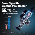 MICOE 100,000 BTU Smart Swimming Pool Heat Pump, Electric Pool Heater for 26,000 Gallons Above Ground & Inground Pools, App-Controlled Heating & Cooling, 220–240V