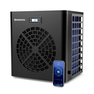 VARMINPOOL Above Ground Pool Heater, 16000BTU, for Pool Up to 5400 Gallons, Pool Heater with WiFi Control App, Pool Heat Pump, Efficient Inverter, Titanium Heat Exchanger, 110V Swimming Pool Heater