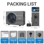 Varpoolfaye 58000 BTU Inverter Swimming Pool Heat Pump for Above Ground Pool 17000 Gallons Electric Pool Heater for In Ground Pools WiFi Control 220v