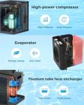 Varpoolfaye 16000 BTU Electric Pool Heater For Above Ground Pool 5000 Gallon Swimming Pool Heat Pump Heating Cooling Mode WiFi Control Schedule Pool Heater 120V 60Hz