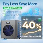 Varpoolfaye 16000BTU Above Ground Pool Heat Pump for 5000 Gallon Pools, WiFi Smart Control, Titanium Heat Exchanger, 110V-120V/60Hz Efficient Heating