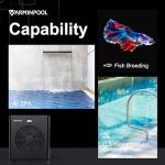 VARMINPOOL Above Ground Pool Heater, 16000BTU, for Pool Up to 5400 Gallons, Pool Heater with WiFi Control App, Pool Heat Pump, Efficient Inverter, Titanium Heat Exchanger, 110V Swimming Pool Heater