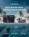 VARMINPOOL 16000BTU Pool Heat Pump for Above Ground Pools, Electric Pool Heater for 5000 Gallons, WiFi Control, Energy-Saving Smart Inverter, Titanium Heat Exchanger, 110V