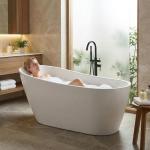 59" Stylish Freestanding Acrylic Soaking Bathtub