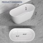 59" Acrylic Freestanding Bathtub, Modern Soaking Stand Alone Tub, Deep Oval Bath Tub with Integrated Overflow & Pop-up Drain for Bathroom, cUPC Certified, Glossy White Finish