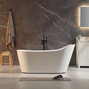 Empava 67-Inch Freestanding Jetted Bathtub with Pillow