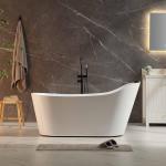 Empava 67-Inch Freestanding Jetted Bathtub with Pillow