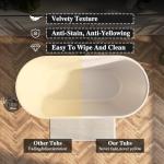 Adecab 67" Acrylic Freestanding Bathtub, Contemporary Freestanding Tub with Overflow and Drain, cUPC Certified, Gloss White