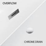 67" Acrylic Soaking Bathtub, Modern Stand Alone Tub for Adults with Sloped Backrest, Chrome Drain & Overflow, cUPC Certified, Easy Installation, White Oval Bath