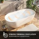 Adecab 67" Acrylic Freestanding Bathtub, Contemporary Freestanding Tub with Overflow and Drain, cUPC Certified, Gloss White