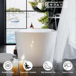 Empava Bathtub, 59" Soaking Tub, Acrylic Free Standing Tub with Center Drain and Overflow,Contemporary Design Bathtubs for Bathroom, cUPC Certified, Glossy White (Pack of 1)