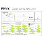 FerdY Shangri-La 67" Acrylic Freestanding Bathtub, Classic Oval Shape Acrylic Soaking Bathtub with Brushed Nickel Drain & Minimalist Linear Design Overflow, Modern White, cUPC Certified