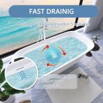 59" Free Standing Tub, Pure Acrylic Freestanding Bathtub, Stylish Stand Alone Contemporary Deep Soaking Bath Tub, cUPC Certified SY6250 (Glossy White)