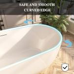 Adecab 67" Acrylic Freestanding Bathtub, Contemporary Freestanding Tub with Overflow and Drain, cUPC Certified, Gloss White